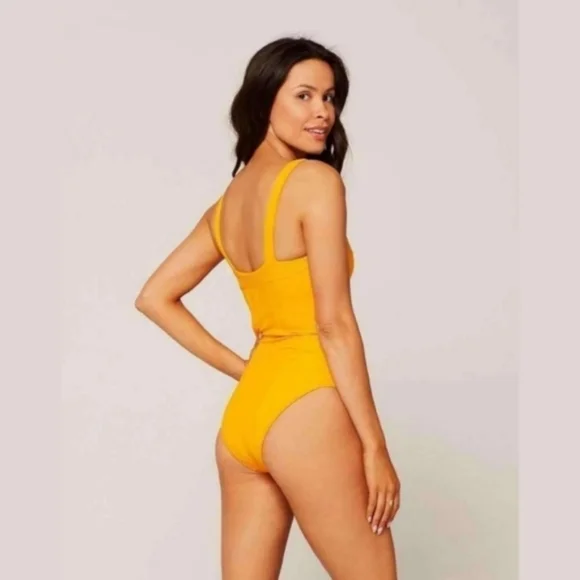 L*Space Cha Chacha One Piece Swimsuit Yellow Mango - Picture 5 of 9